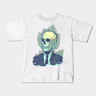 Botanical skull man Edit Kids T-Shirt